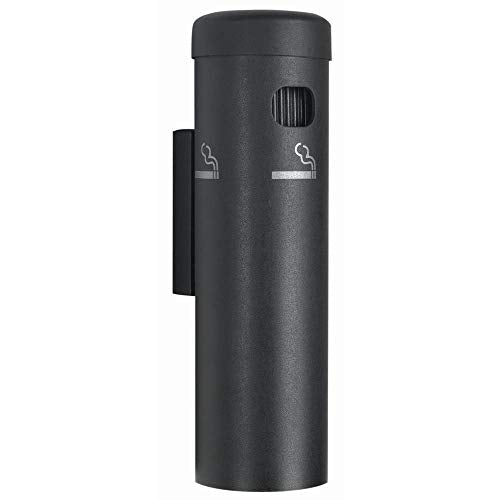 Aarco Product Inc. Black Aluminum Wall Mount Cigarette Receptacle