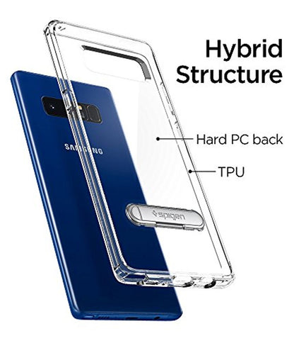 Spigen Ultra Hybrid S Galaxy Note 8 Case with Air Cushion Technology and Magnetic Metal Kickstand for Galaxy Note 8 (2017) - Crystal Clear