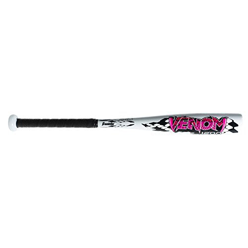 Franklin Sports Venom Aluminum Official Youth Tee Ball Bat - USA Regulation Approved - Perfect for Soft Core T-Balls - 24 Inch/12 Ounce (-12) White