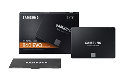 Samsung 860 EVO 1TB 2.5 Inch SATA III Internal SSD (MZ-76E1T0B/AM) Powered by Samsung V-NAND Technology. Optimized Performance for Everyday Computing Enhanced Performance: Sequential Read/Write speeds up to 550MB/s and 520MB/s respectively