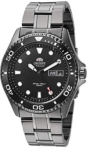 Orient Men's Stainless Steel Swiss Automatic Watch with Stainless-Steel Strap, Black, 21 (Model: FAA02003B9)